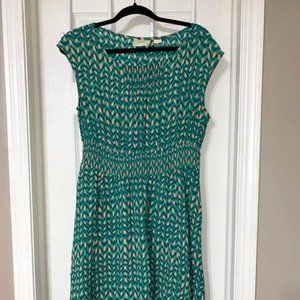 Maeve by Anthropologie Green Patterned Dress